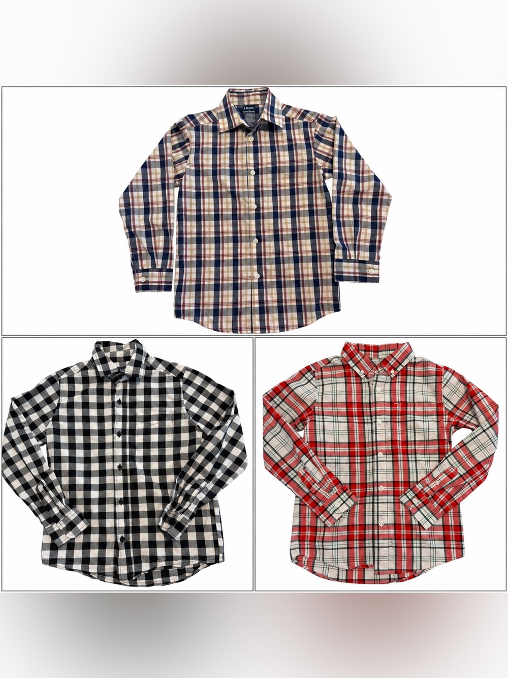 Assorted Brands Boys Plaid Button Up Collared Shirts size 8
